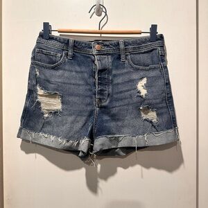 Hollister Blue Distressed Jean Shorts